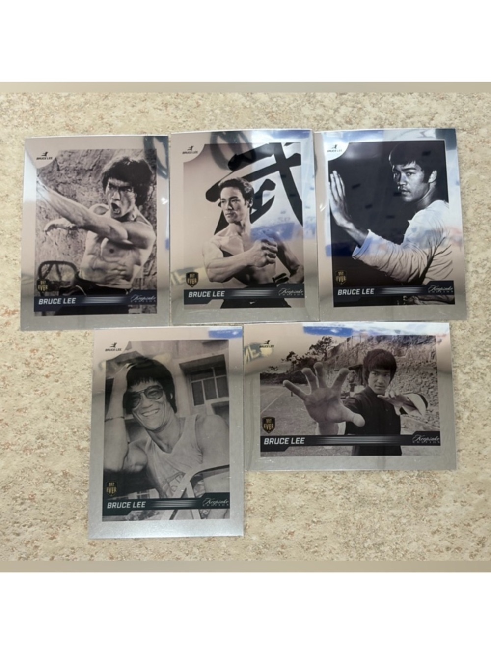 Bruce Lee Dragon 2024 Silver Chrome Refractor MMA Movie Cards Worth $50